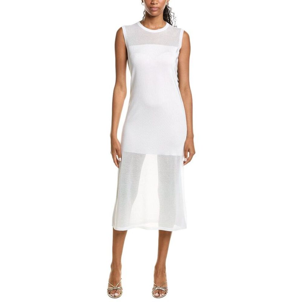 Kenneth Cole Womens  Semi Sheer Dress, White